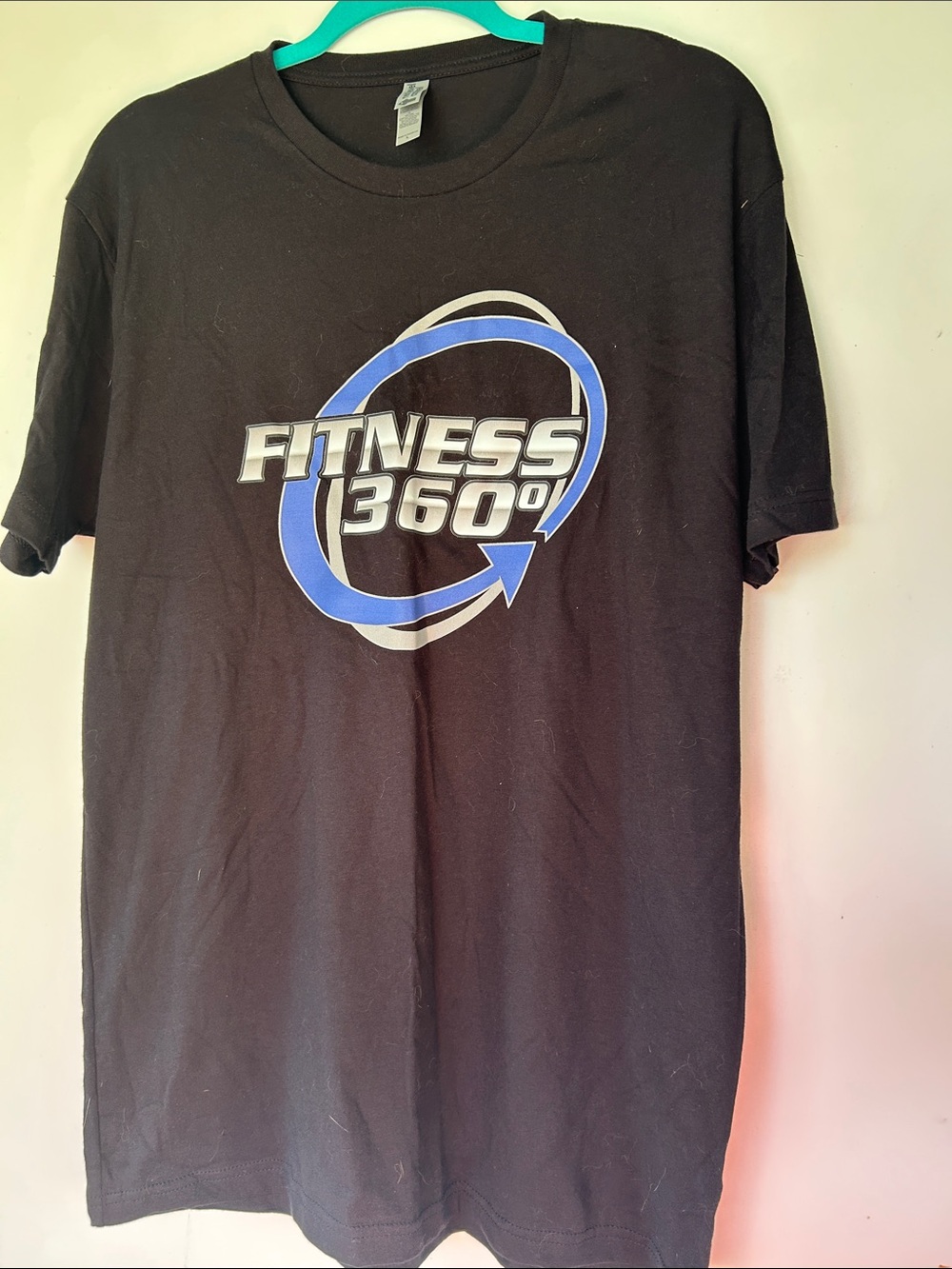 Next Level Apparel Black T-Shirt with Blue and Silver Fitness 360 Logo